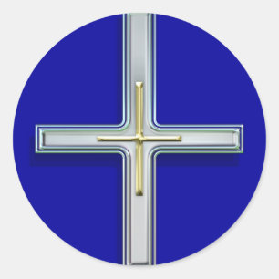 Adesivo Redondo Cruz nos Stickers Faith II