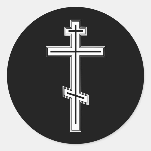 Adesivo Redondo Cruz ortodoxa (Frente)