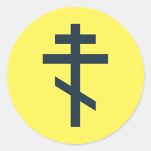 Adesivo Redondo Cruz ortodoxa russa
