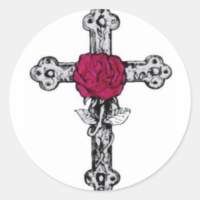 Adesivo Redondo Cruz Rosacruz (Frente)
