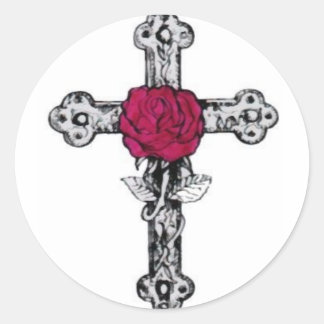 Adesivo Redondo Cruz Rosacruz