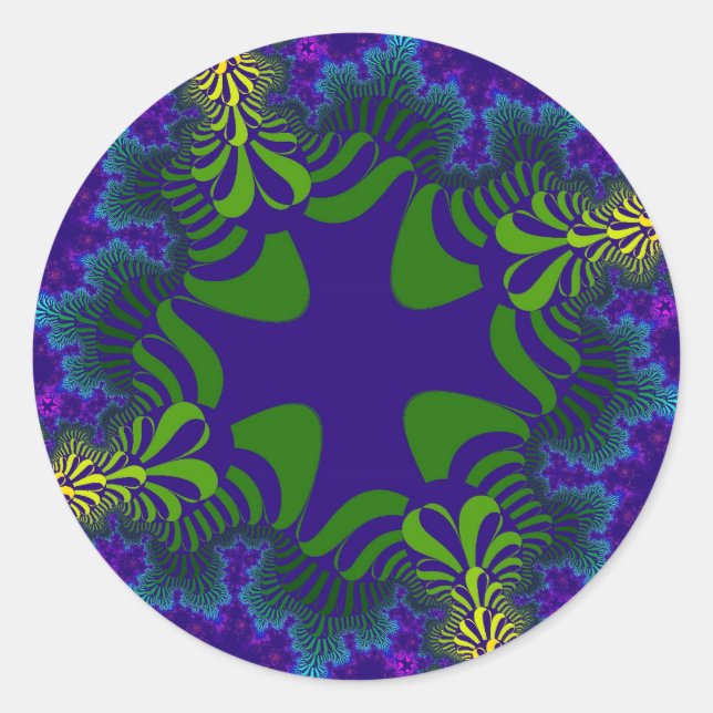 Adesivo Redondo Cruz Verde e Azul (Frente)