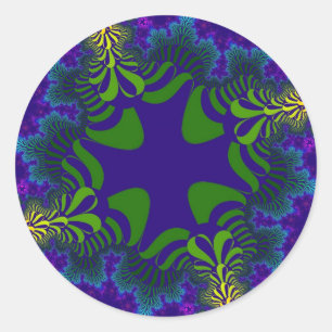 Adesivo Redondo Cruz Verde e Azul