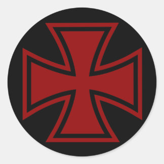Adesivo Redondo Cruz Vermelha Negra