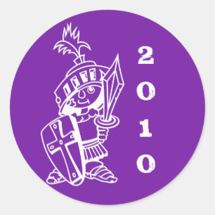 Adesivo Redondo cruzado roxo, pequeno 2010