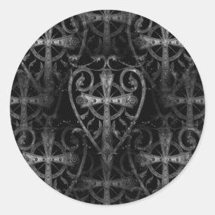 Adesivo Redondo Cruzamento celta na porta enigmática cardíaca