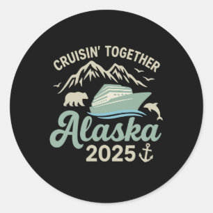 Adesivo Redondo Cruzamento Conjunto Alasca 2025 Cruise Ship Alaska