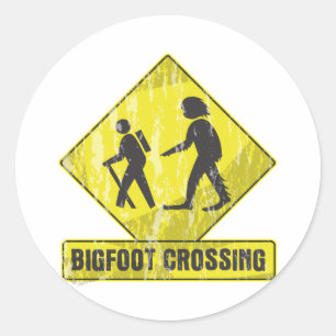 Adesivo Redondo Cruzamento de Bigfoot