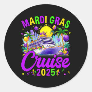 Adesivo Redondo Cruzamento Familiar Mardi Gras Carnaval 2025