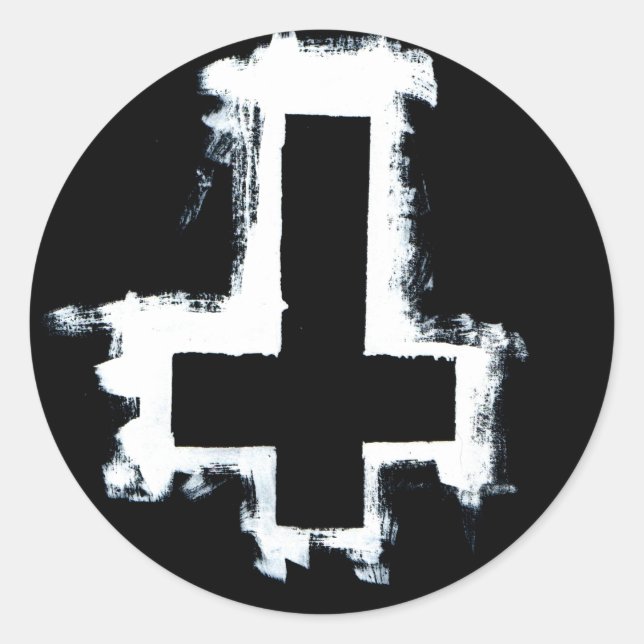 Adesivo Redondo Cruzamento Invertido, Folha de Seis. (Frente)