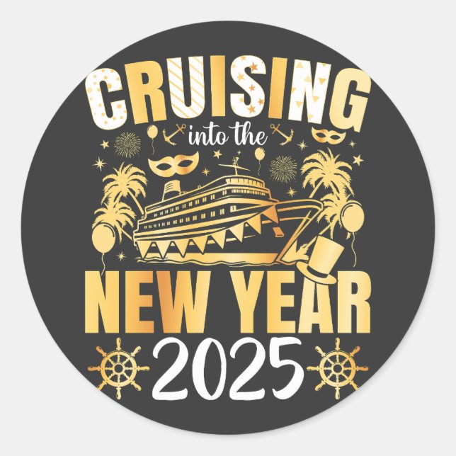 Adesivo Redondo Cruzamento no cruzeiro do ano novo 2025 (Frente)