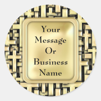 Adesivo Redondo Cruzamentos de ouro