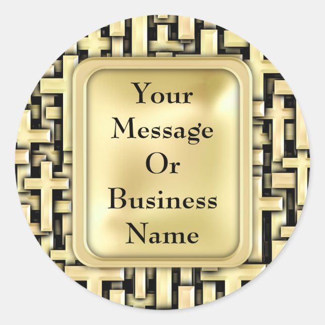 Adesivo Redondo Cruzamentos de ouro (Frente)
