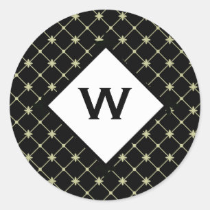 Adesivo Redondo Cruzamentos Dourados iniciais personalizados no ad