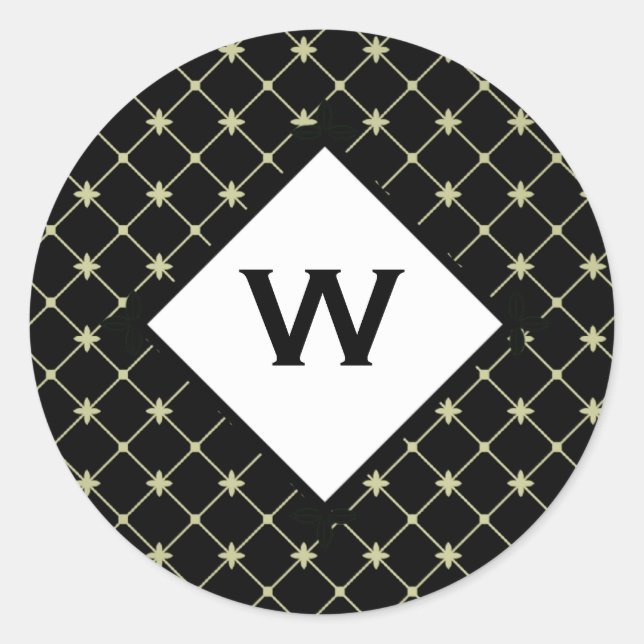 Adesivo Redondo Cruzamentos Dourados iniciais personalizados no ad (Frente)