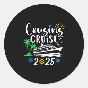 Adesivo Redondo Cruzeiro de Aniversário 2025 Navio Barco Família F