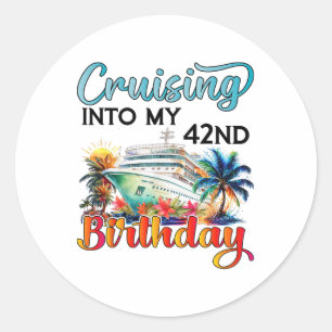 Adesivo Redondo Cruzeiro de Aniversário de 42 Anos Cruising Aniver