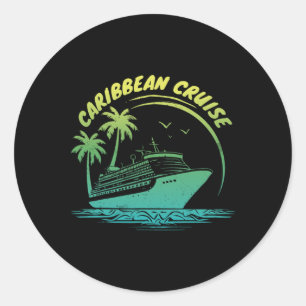 Adesivo Redondo Cruzeiro de Caribe de Férias Familiares em Cruise