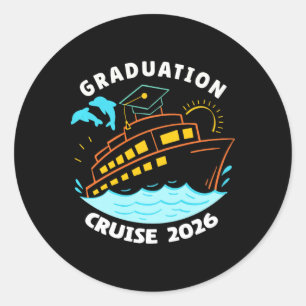 Adesivo Redondo Cruzeiro de Graduação de 2026 Cruising Grads Homen