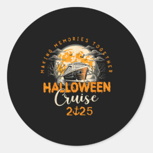 Adesivo Redondo Cruzeiro de Halloween em Família Criando Memórias 