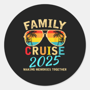 Adesivo Redondo Cruzeiro em Família 2025 Praia Correspondente Féri