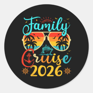 Adesivo Redondo Cruzeiro em Família Férias de Verão 2026 Roupas Co
