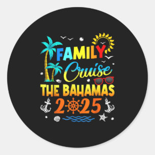 Adesivo Redondo Cruzeiro em Família nas Bahamas 2025 Verão Férias