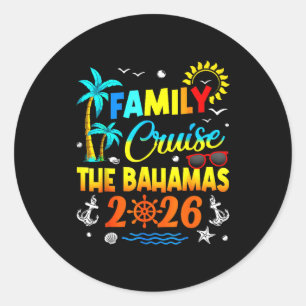 Adesivo Redondo Cruzeiro em Família nas Bahamas 2026 Verão Roupas