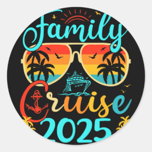 Adesivo Redondo Cruzeiro em Família Verão 2025 Férias Combinando F