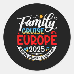 Adesivo Redondo Cruzeiro Familiar pela Europa 2025 Europa Férias e