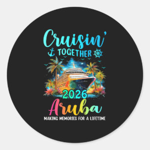 Adesivo Redondo Cruzeiro juntos aruba 2026 cruzeiro familiar