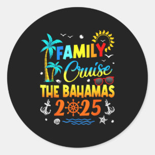 Adesivo Redondo Cruzeiro nas Bahamas 2025 Férias em Grupo de Famíl