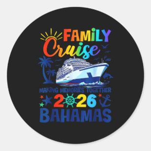 Adesivo Redondo Cruzeiro nas Bahamas 2026 Família Amigos