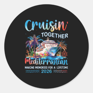 Adesivo Redondo Cruzeiro no Mediterrâneo 2026 Férias em Família Cr