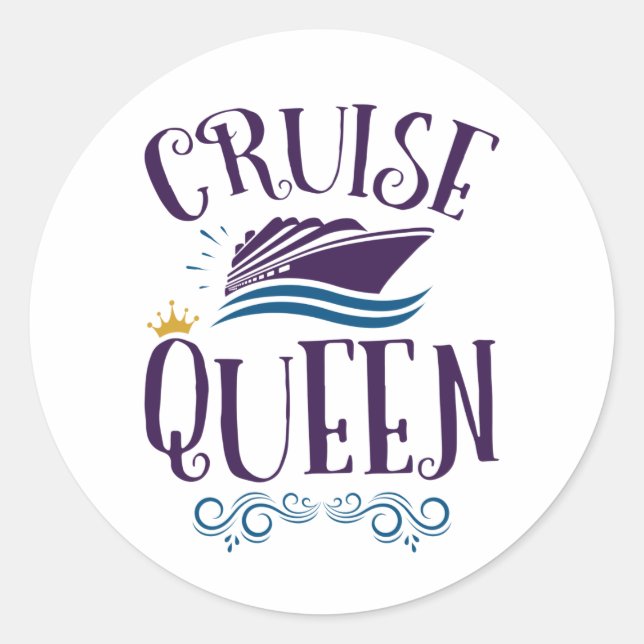 Adesivo Redondo Cruzeiro Queen Cute Cruise Women (Frente)