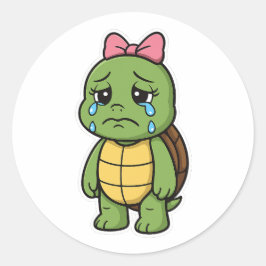 Adesivo Redondo Crying turtle