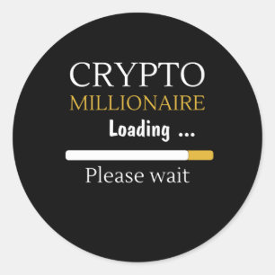 Adesivo Redondo Crypto Millionaire Carregando um comércio online e