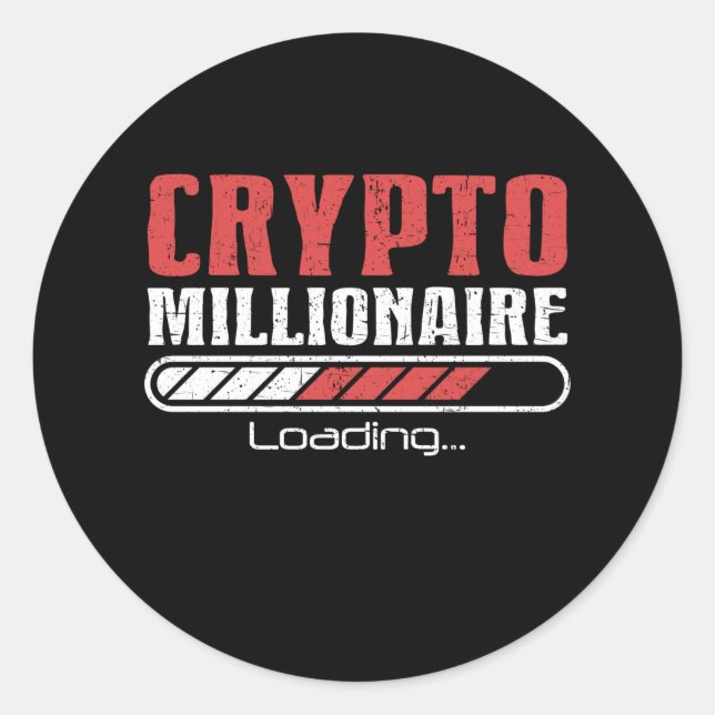 Adesivo Redondo Crypto Millionaire Funny Bitmoeda Crypto (Frente)