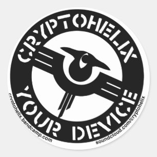 Adesivo Redondo Cryptohelix - Seu dispositivo