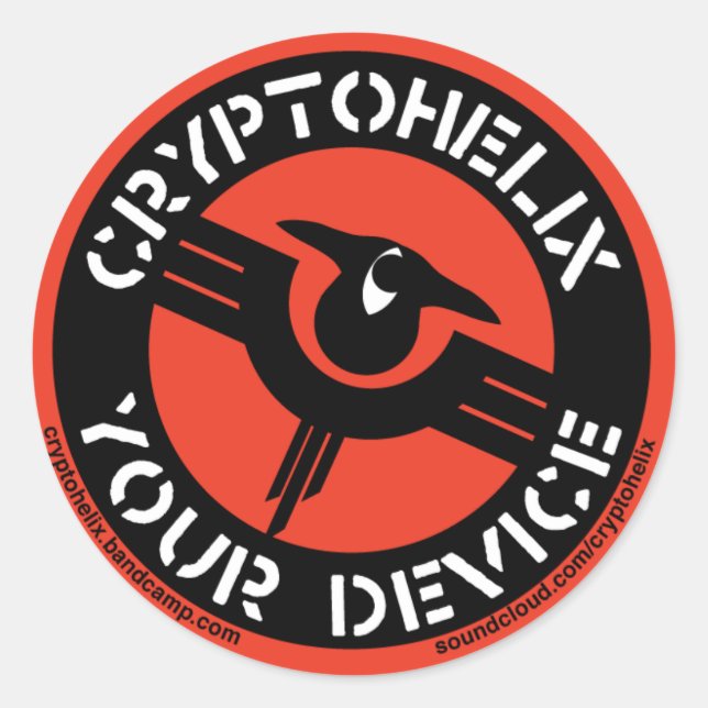 Adesivo Redondo Cryptohelix - Seu dispositivo - Stickers (RED) (Frente)