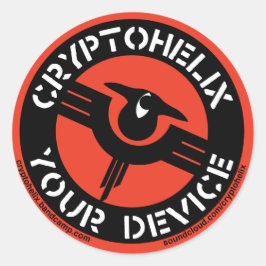 Adesivo Redondo Cryptohelix - Seu dispositivo - Stickers (RED)
