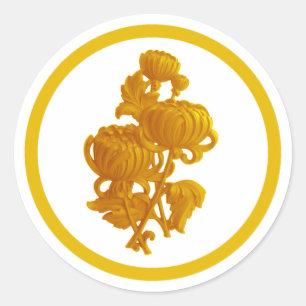 Adesivo Redondo Crysanthemum Amarelo