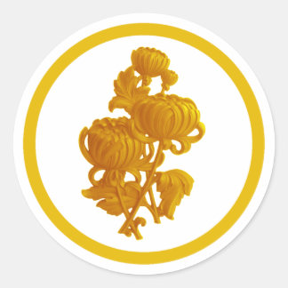 Adesivo Redondo Crysanthemum Amarelo