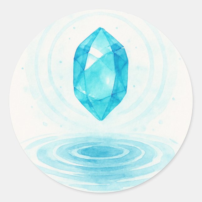 Adesivo Redondo Crystal and Water Sticker – Peaceful Energy Aesthe (Frente)