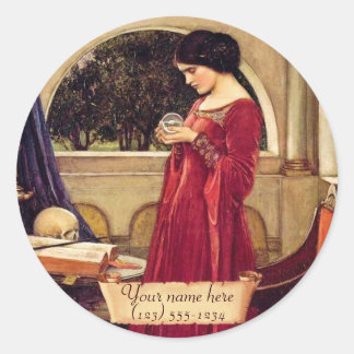 Adesivo Redondo Crystal Ball Pre-Raphaelite Bookplate