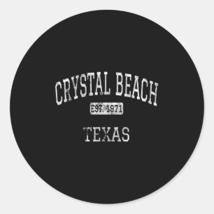Adesivo Redondo Crystal Beach Texas Tx Vintage