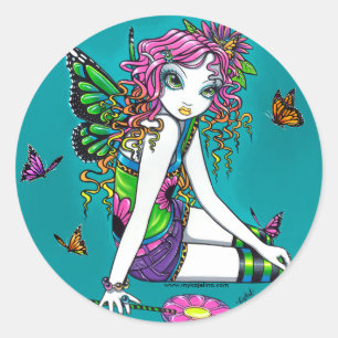 Adesivo Redondo Crystal Candy Rainbow Fairy Stickers