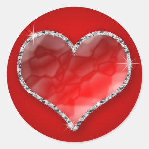 Adesivo Redondo Crystal Heart
