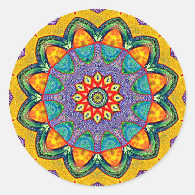 Adesivo Redondo Crystal Mandala Quilt (Frente)