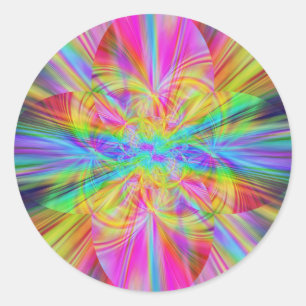 Adesivo Redondo Crystal Rainbow Beams